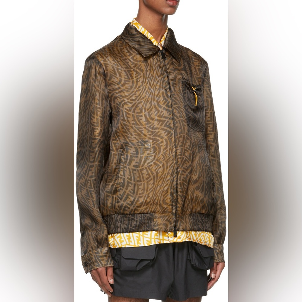 Fendi Reversible Brown Organza‎ FF Vertigo Jacket - Picture 15 of 15